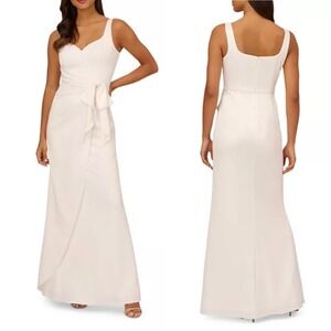 Adrianna Papell Ivory Sleeveless Formal‎ Gown Evening Dress Size 6